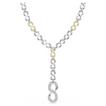 Dextera strandage Round cut, White, Mixed metal finish